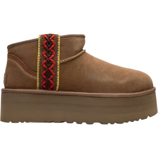 UGG Classic Ultra Mini Braid platform "Chestnut" boots