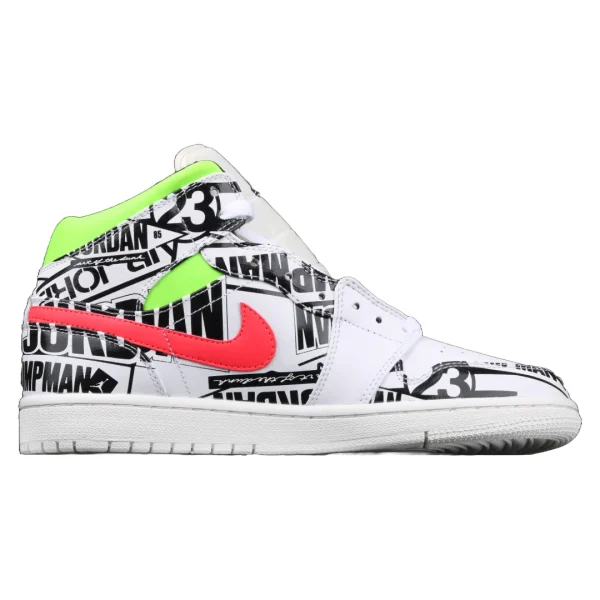 Air Jordan 1 Mid All Over Print White