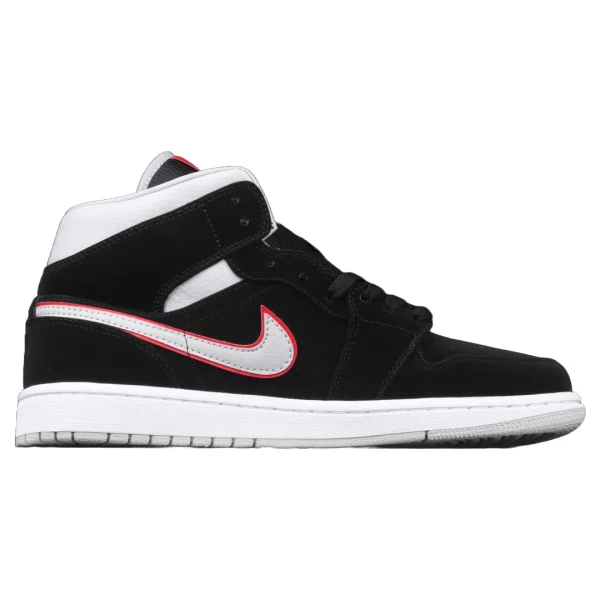 Air Jordan 1 Mid Black Particle Grey GYM Red