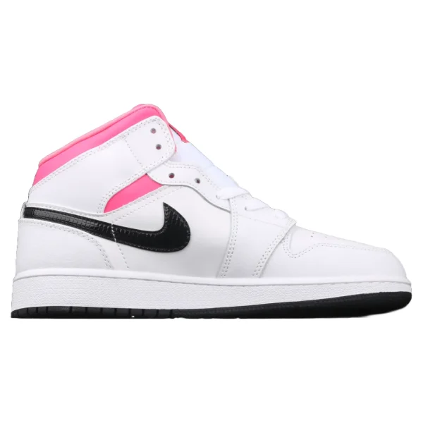 Air Jordan 1 Mid White Black Pink