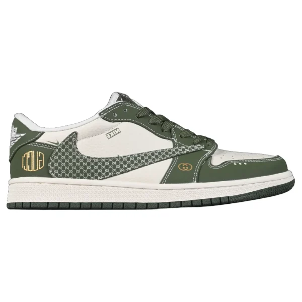 Air Jordan Low 1 x Travis Scott x Gucci White & Olive