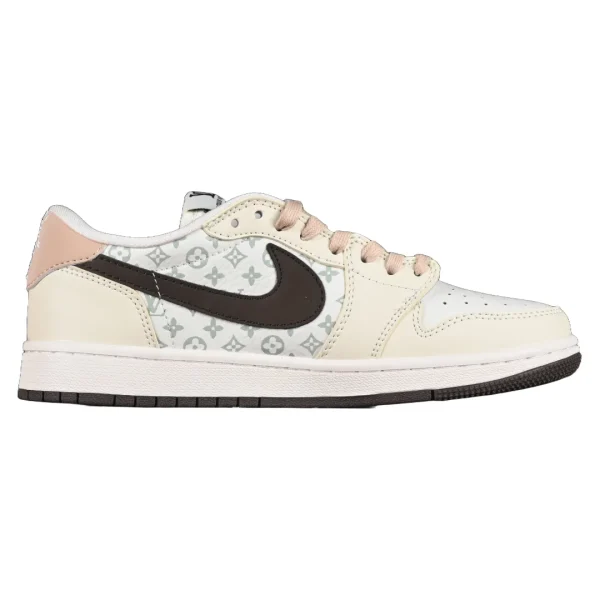 Fragment Design x Travis Scott x Air Jordan 1 Low OG SP LV Off White Beige Black