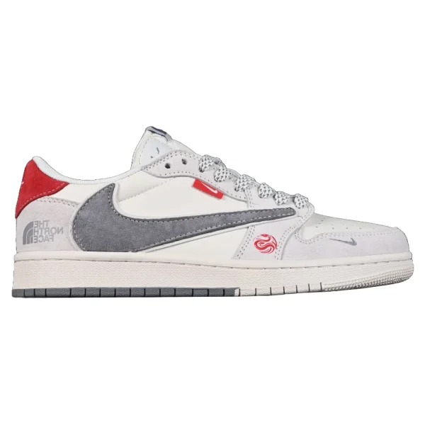 Travis Scott AJ1 Low x Stussy 'Grey White Red